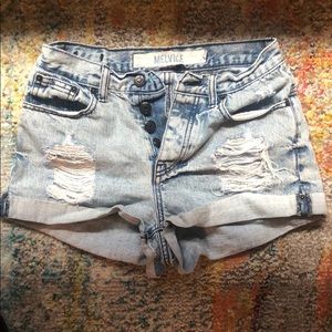 Ripped Denim Shorts